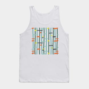 Abstract Colourful Lines Pattern Tank Top